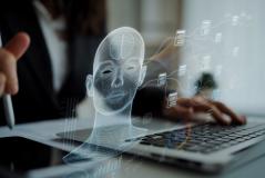 Imagem de alta tecnologia mostrando uma cabeça humana em 3D com elementos de inteligência artificial e inovação digital, representando o impacto da tecnologia no cotidiano.